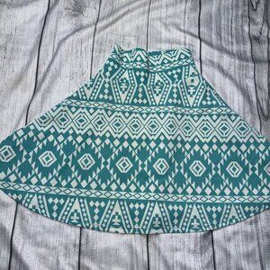 Lularoe Toddler Girls 2 Azure Skirt Aztec Print Teal